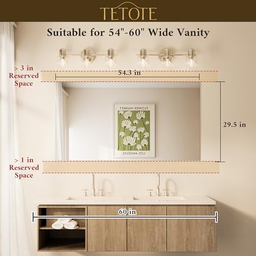 TETOTE Frameless Mirror 55"x30" Wall Mirror for Bathroom Sink with Polished Edge Tempered Glass, Bathroom, Bedroom, Living Room, Entryway, Gym, Horizontal/Vertical