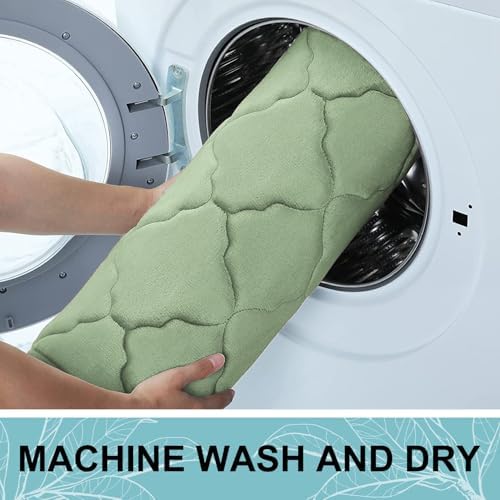 OLANLY Memory Foam Bath Mat Rug 47x24, Ultra Soft Bathroom Rugs, Sage Green