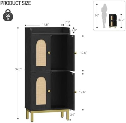 Hzuaneri Bathroom Cabinet, Small Storage Cabinet with 4 Doors