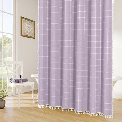 Gibelle Lavender Boho Farmhouse Shower Curtain for Bathroom 72x72