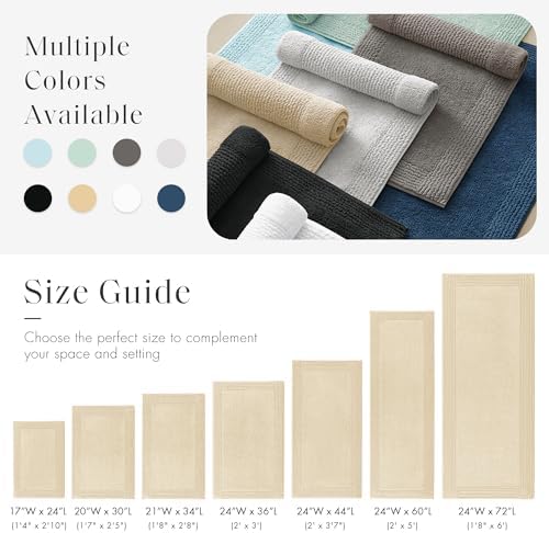 Madison Park Splendor Reversible 100% Cotton Tufted Bathroom Rug3000 GSM Hotel Quality Luxurious Plush Medium Pile BathMat Absorbent, Quick Dry, ShowerRoom Décor, 21x34, Natural, 1'9"x2'10"(Pack of 4)