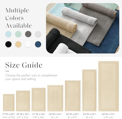 Madison Park Splendor Reversible 100% Cotton Tufted Bathroom Rug3000 GSM Hotel Quality Luxurious Plush Medium Pile BathMat Absorbent, Quick Dry, ShowerRoom Décor, 21x34, Natural, 1'9"x2'10"(Pack of 4)