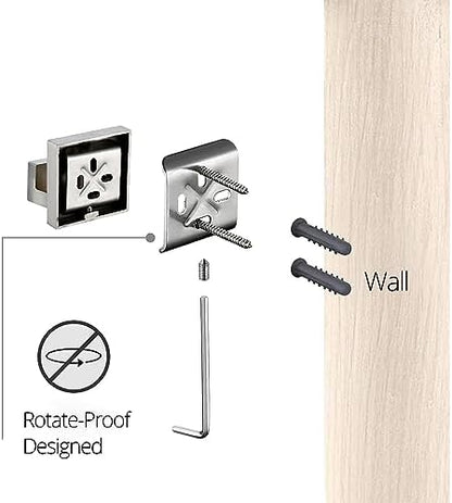 BAGNOLUX Bathroom Hardware Set 4 Pieces, Bath Towel Holder Set SUS304 Stainless Steel, Towel Bar Rack Set for Wall Mounted, Square Bathroom Accessories Set Fixture Heavy Duty Brushed Nickel