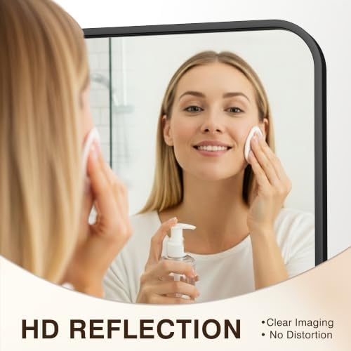 FICTOR Bathroom Mirror for Over Sink, 24"x36" Vanity Mirror for Wall, Black