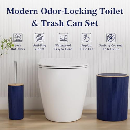 Navy Blue Bathroom Accessories Set, 10PC Bathroom Decor Sets