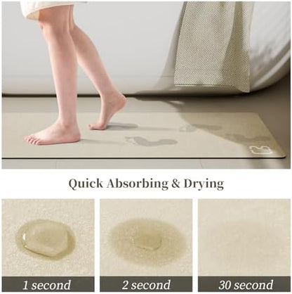 Extra Long Bathroom Runner Large Stone Bath Mats for Bathroom,17"x59"Beige
