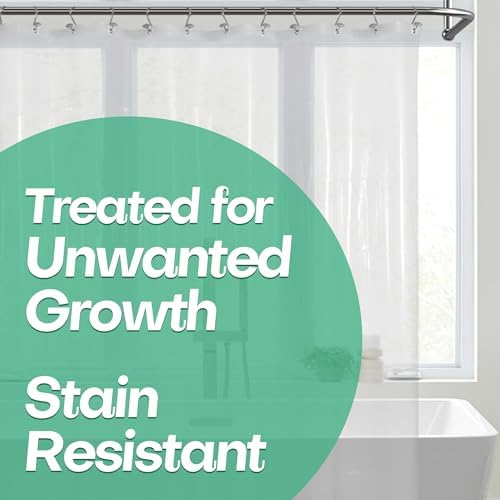 Mrs Awesome Extra Long Shower Curtain Liner 96" Length, Clear, 72x96