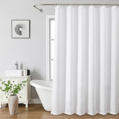 eachope Extra Long Waterproof Fabric Shower Curtain Liner,72x96 Inch White