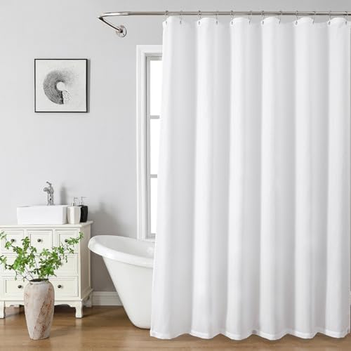 eachope Long Waterproof Fabric Shower Curtain Liner,72x80 Inch White