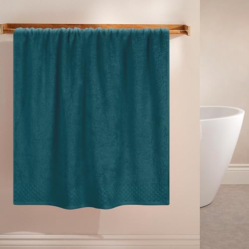 MyOwn Ultra Soft 2 Pack Oversized Bath Towel Set 28x55 inches, Cotton Large Bath Towels, Highly Absorbant Compact Quickdry & Lightweight Towel, Ideal for Gym Travel Camp Pool - Teal