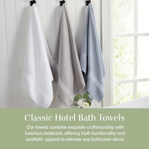 Springtree Home 100% Cotton Luxury Hotel Bath Towel Set | 4-Pack | Grey