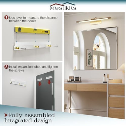 Frameless Bathroom Mirror, 55"x36" Beveled Bathroom Mirror