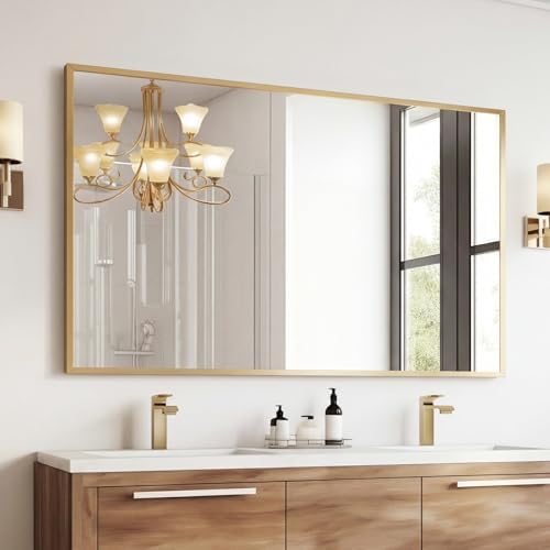 Sweetcrispy Bathroom Mirror, 30" x 48" Rectangle Wall Mount Mirrors