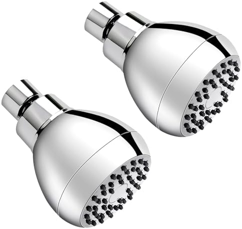 AISOSO Fixed Shower Head High Pressure 2PCS 3 Inch Showerhead Chrome