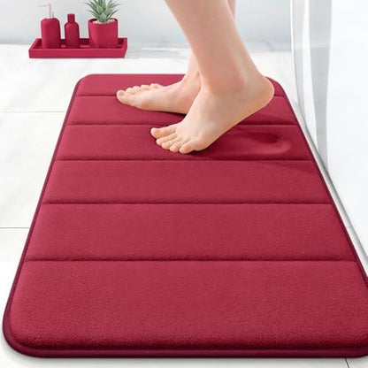 OLANLY Memory Foam Bath Mat 24x16, Super Soft and Absorbent Bathroom Rugs