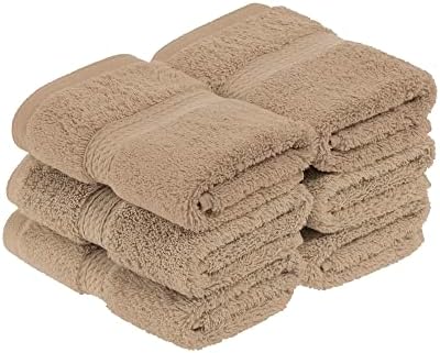 Superior Egyptian Cotton Plush & Absorbent, Face Towel Set of 6, Latte