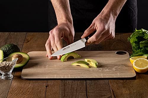 Arcos Forged Chef Knife 6 Inch Stainless Steel. Professional Kitchen Knife for Cooking. Ergonomic Polyoxymethylene Handle and 150 mm Blade. Series Manhattan. Color Black
