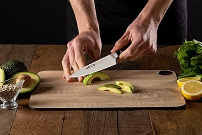 Arcos Forged Chef Knife 6 Inch Stainless Steel. Professional Kitchen Knife for Cooking. Ergonomic Polyoxymethylene Handle and 150 mm Blade. Series Manhattan. Color Black