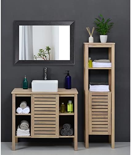 AAZZKANG Black Mirrors for Wall Rectangle Wood Framed Large