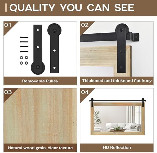COGOOD Farmhouse Bathroom Mirrors for Over Sink - 26 x 41 Burlywood