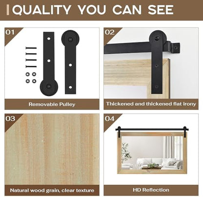 COGOOD Farmhouse Bathroom Mirrors for Over Sink - 26 x 41 Burlywood