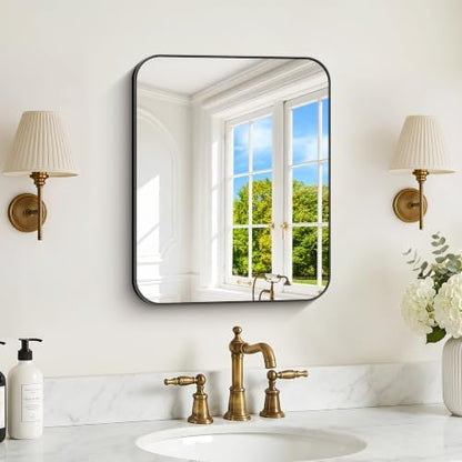DESBING 16"x20" Bathroom Mirror for Over Sink, Black Framed Wall Mirror