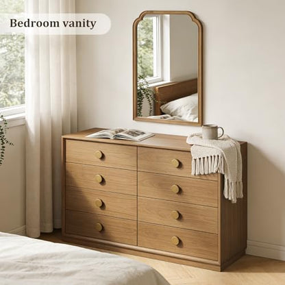 WallBeyond 24" x 36" Natural Wood Mirror for Wall Mounted, Rustic Wood Frame Wall Mirrors Decorative for Living Room or Bathroom Mirror (Natural Color)