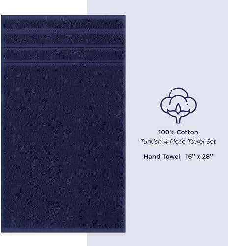 American Soft Linen 100% Cotton Luxury Turkish Towels, 4 PC Hand Towel Set