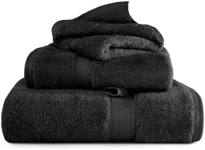 Superior Egyptian Cotton Ultra Plush & Absorbent, 3 Piece Set, Black