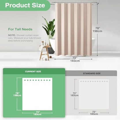 Dynamene Long Waffle Shower Curtain 256 GSM Heavy Fabric 72x78 Blush Pink