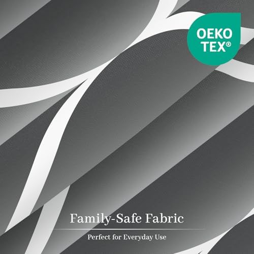 Gelbchu Geometric Shower Curtain for Bathroom, Dark Gray, 72x72 Inch