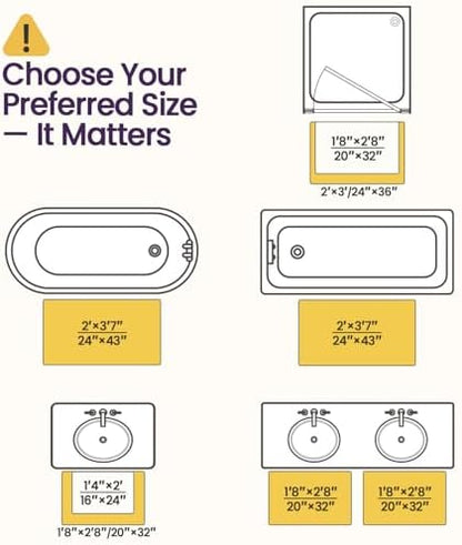 DEXI Chenille Bath Mat 32x20, Soft Absorbent Bathroom Rugs, Dark Grey