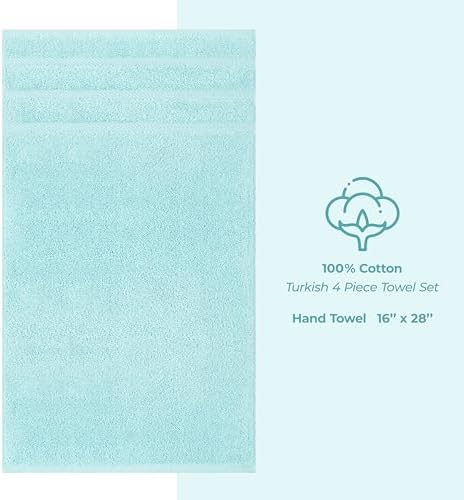 American Soft Linen 100% Cotton Luxury Turkish Towels, 4 PC Hand Towel Set
