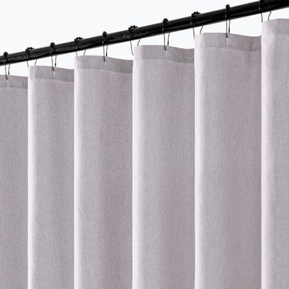ANRODUO Lavender Linen Textured Fabric Shower Curtain Set - W72xL72