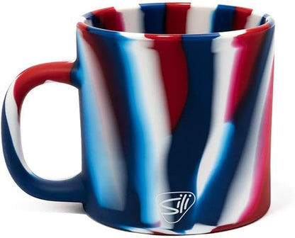 Silipint 16oz Silicone Coffee Mug – Pack of 1 Unbreakable Dishwasher Safe Microwave Oven & Freezer Compatible Travel Mug – Non-Toxic Reusable Cup for Hot Coffee Tea or Cold Drinks (The Patriot)