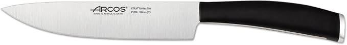 Arcos Tango Series - 6" Kitchen Knife with Nitrum Stainless Steel Blade and Black Polypropylene Handle - Modern Design with Full Tang - Black Color