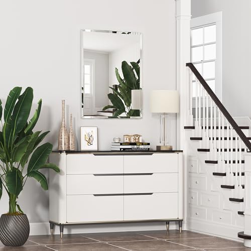 22x30 Inch Bathroom Mirrors for Over Sink, Frameless Mirrors for Wall