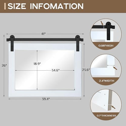 COGOOD Farmhouse Bathroom Mirrors for Over Sink - 26 x 41 Pure White