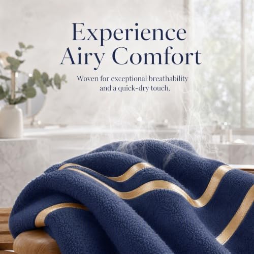 6-PCS Coral Fleece Microfiber Towel Set with Gold Stripes, Super Absorbent, Multiple Colors Available for Home, Bathroom, Hotel & Gym (6, Dark Gray)