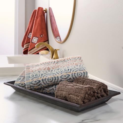 SKL Home Southwest Sunset/Rhapsody Bath Towel Set-6pc, 100% Cotton, Rust