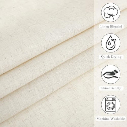 KGORGE Natural Linen Blend Sheer Shower Curtains for Bathroom