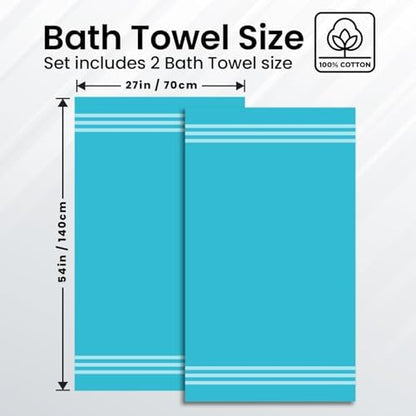 Infinitee Xclusives 100% Ring-Spun Cotton Bath Towels for Bathroom - Pack 2