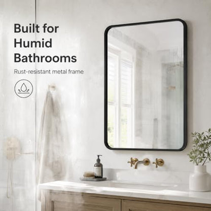 USHOWER 2-Pack Black Bathroom Mirrors Over Sink 22 x 30 Inch