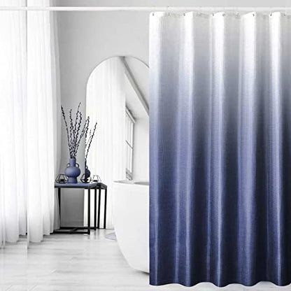 Gibelle Navy Blue Ombre Fabric Shower Curtain for Bath Decor, 72 x 72