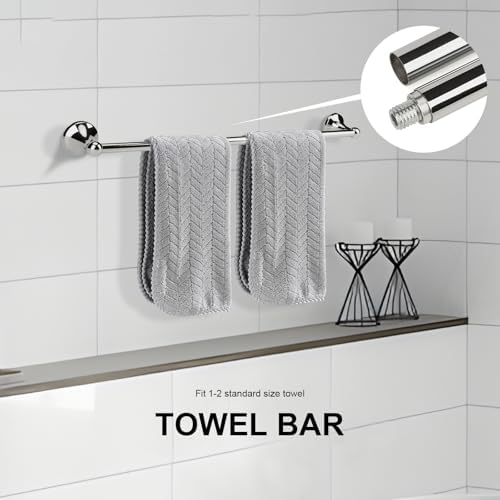 4 Piece Antique Bathroom Hardware Accessories Set Chrome,Towel bar Set 24 Inch Towel Bar Set,Towel Rack Set,Bathroom Towel Holder Set