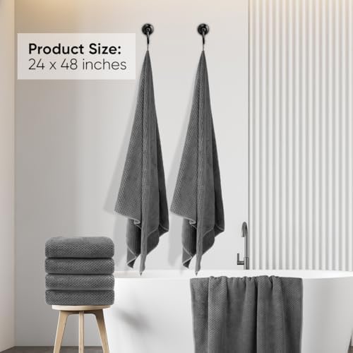 HOMEXCEL 6PK Bath Towel Set, 24x48 in, Absorbent&Quick Dry Towels for Hotel