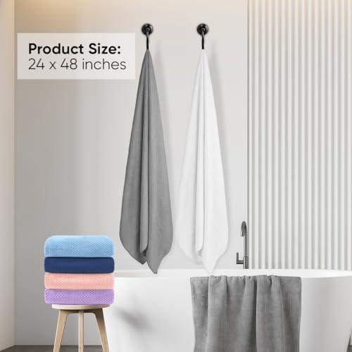 HOMEXCEL 6PK Bath Towel Set, 24x48 in, Absorbent&Quick Dry Towels for Hotel