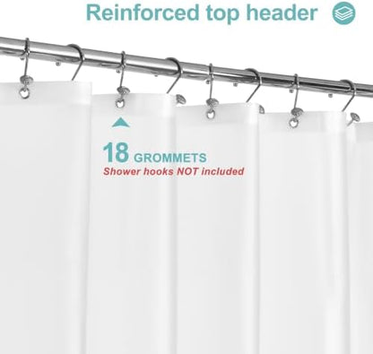 Mrs Awesome Extra Wide Frosted Shower Curtain Liner with 8 Magnets 108x72