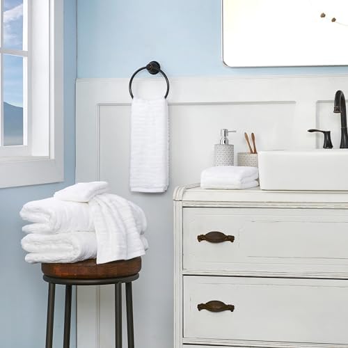 SKL Home CloudSoft Washcloth Set, 4-Piece, 100% Cotton Luxury, White
