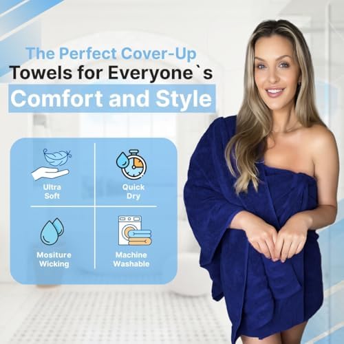 Infinitee Xclusives 100% Ring-Spun Cotton Bath Towels for Bathroom - Pack 2
